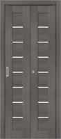 Межкомнатная складная дверь 200*35 два ДП, Браво-22, Grey Melinga / Magic Fog , Эко Шпон sp2510BR_153-1429