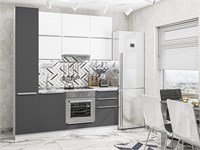 Кухонный гарнитур модульный Фьюжн-06 В*Ш*Г 2340*2000*600, фасад МДФ  Silky White/Stormy Silk, корпус  Белый, столешница  Снежный мрамор ms2510VVT_79728