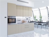 Кухонный гарнитур модульный Фьюжн-03 В*Ш*Г 2340*2600*600, фасад МДФ  Silky Grey, корпус  Белый, столешница  Гранит белый ms2510VVT_52364