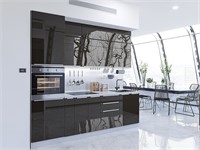 Кухонный гарнитур модульный Фьюжн-03 В*Ш*Г 2140*2600*600, фасад МДФ  Anthracite, корпус  Белый, столешница  Кварц белый ms2510VVT_29438