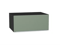 Шкаф верхний горизонтальный глубокий Фьюжн Graphite, Silky Mint, 800 В*Ш*Г 358*800*576, фасад МДФ  Silky Mint, корпус  Graphite ms2510VVT_51867