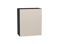 Шкаф верхний с 1-ой дверцей Фьюжн Graphite, Cream Silk, 720, 600 В*Ш*Г 716*600*320, фасад МДФ  Cream Silk, корпус  Graphite ms2510VVT_71928