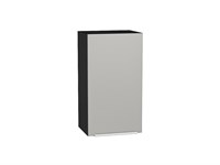 Шкаф верхний с 1-ой дверцей Фьюжн Graphite, Silky Light Grey, 720, 400 В*Ш*Г 716*400*320, фасад МДФ  Silky Light Grey, корпус  Graphite ms2510VVT_66600
