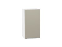 Шкаф верхний с 1-ой дверцей Фьюжн Белый, Silky Grey, 720, 400 В*Ш*Г 716*400*320, фасад МДФ  Silky Grey, корпус  Белый ms2510VVT_51974