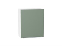 Шкаф верхний с 1-ой дверцей Фьюжн Белый, Silky Mint, 720, 600 В*Ш*Г 716*600*320, фасад МДФ  Silky Mint, корпус  Белый ms2510VVT_52002