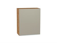 Шкаф верхний с 1-ой дверцей Фьюжн Дуб Вотан, Silky Grey, 720, 600 В*Ш*Г 716*600*320, фасад МДФ  Silky Grey, корпус  Дуб Вотан ms2510VVT_60763