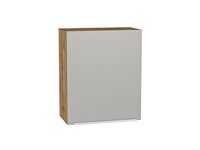 Шкаф верхний с 1-ой дверцей Фьюжн Дуб Вотан, Silky Light Grey, 720, 600 В*Ш*Г 716*600*320, фасад МДФ  Silky Light Grey, корпус  Дуб Вотан ms2510VVT_66591