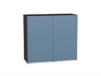 Шкаф верхний с 2-мя дверцами Фьюжн Graphite, Silky Blue, 720, 800 В*Ш*Г 716*800*320, фасад МДФ  Silky Blue, корпус  Graphite ms2510VVT_52064