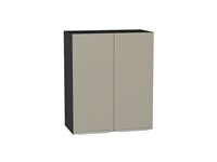 Шкаф верхний с 2-мя дверцами Фьюжн Graphite, Silky Grey, 720, 600 В*Ш*Г 716*600*320, фасад МДФ  Silky Grey, корпус  Graphite ms2510VVT_52038