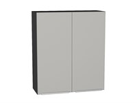 Шкаф верхний с 2-мя дверцами Фьюжн Graphite, Silky Light Grey, 920, 800 В*Ш*Г 920*800*320, фасад МДФ  Silky Light Grey, корпус  Graphite ms2510VVT_66622