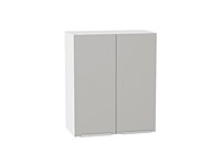 Шкаф верхний с 2-мя дверцами Фьюжн Белый, Silky Light Grey, 720, 600 В*Ш*Г 716*600*320, фасад МДФ  Silky Light Grey, корпус  Белый ms2510VVT_66610