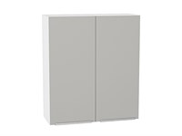 Шкаф верхний с 2-мя дверцами Фьюжн Белый, Silky Light Grey, 920, 800 В*Ш*Г 920*800*320, фасад МДФ  Silky Light Grey, корпус  Белый ms2510VVT_66613