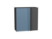 Шкаф верхний прямой угловой Фьюжн Graphite, Silky Blue, 690 В*Ш*Г 716*690*345, фасад МДФ  Silky Blue, корпус  Graphite ms2510VVT_51939