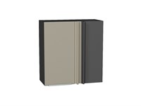 Шкаф верхний прямой угловой Фьюжн Graphite, Silky Grey, 690 В*Ш*Г 716*690*345, фасад МДФ  Silky Grey, корпус  Graphite ms2510VVT_51935