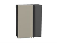 Шкаф верхний прямой угловой Фьюжн Graphite, Silky Grey, 920 В*Ш*Г 920*700*345, фасад МДФ  Silky Grey, корпус  Graphite ms2510VVT_60143