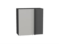 Шкаф верхний прямой угловой Фьюжн Graphite, Silky Light Grey, 720 В*Ш*Г 716*700*345, фасад МДФ  Silky Light Grey, корпус  Graphite ms2510VVT_66572