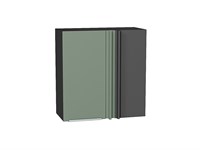 Шкаф верхний прямой угловой Фьюжн Graphite, Silky Mint, 690 В*Ш*Г 716*690*345, фасад МДФ  Silky Mint, корпус  Graphite ms2510VVT_51937
