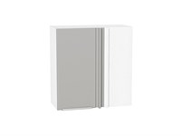 Шкаф верхний прямой угловой Фьюжн Белый, Silky Light Grey, 720 В*Ш*Г 716*700*345, фасад МДФ  Silky Light Grey, корпус  Белый ms2510VVT_66568