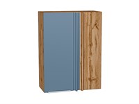 Шкаф верхний прямой угловой Фьюжн Дуб Вотан, Silky Blue, 920 В*Ш*Г 920*700*345, фасад МДФ  Silky Blue, корпус  Дуб Вотан ms2510VVT_60689