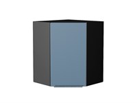 Шкаф верхний угловой Фьюжн Graphite, Silky Blue, 720 В*Ш*Г 716*600*600, фасад МДФ  Silky Blue, корпус  Graphite ms2510VVT_52092
