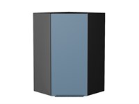 Шкаф верхний угловой Фьюжн Graphite, Silky Blue, 920 В*Ш*Г 920*600*600, фасад МДФ  Silky Blue, корпус  Graphite ms2510VVT_52100