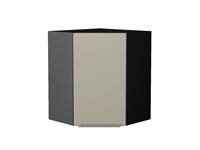 Шкаф верхний угловой Фьюжн Graphite, Silky Grey, 720 В*Ш*Г 716*600*600, фасад МДФ  Silky Grey, корпус  Graphite ms2510VVT_52088