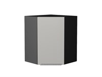 Шкаф верхний угловой Фьюжн Graphite, Silky Light Grey, 720 В*Ш*Г 716*600*600, фасад МДФ  Silky Light Grey, корпус  Graphite ms2510VVT_66633