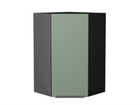 Шкаф верхний угловой Фьюжн Graphite, Silky Mint, 920 В*Ш*Г 920*600*600, фасад МДФ  Silky Mint, корпус  Graphite ms2510VVT_52098