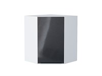 Шкаф верхний угловой Фьюжн Белый, Anthracite, 720 В*Ш*Г 716*600*600, фасад МДФ  Anthracite, корпус  Белый ms2510VVT_36789