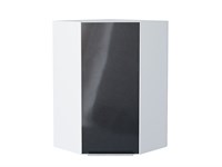Шкаф верхний угловой Фьюжн Белый, Anthracite, 920 В*Ш*Г 920*600*600, фасад МДФ  Anthracite, корпус  Белый ms2510VVT_45097