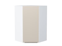 Шкаф верхний угловой Фьюжн Белый, Cream Silk, 920 В*Ш*Г 920*600*600, фасад МДФ  Cream Silk, корпус  Белый ms2510VVT_71910