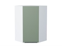 Шкаф верхний угловой Фьюжн Белый, Silky Mint, 920 В*Ш*Г 920*600*600, фасад МДФ  Silky Mint, корпус  Белый ms2510VVT_52097