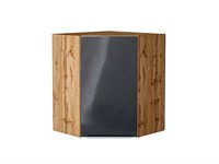 Шкаф верхний угловой Фьюжн Дуб Вотан, Anthracite, 720 В*Ш*Г 716*600*600, фасад МДФ  Anthracite, корпус  Дуб Вотан ms2510VVT_60914