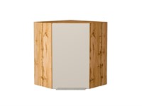 Шкаф верхний угловой Фьюжн Дуб Вотан, Cream Silk, 720 В*Ш*Г 716*600*600, фасад МДФ  Cream Silk, корпус  Дуб Вотан ms2510VVT_71947