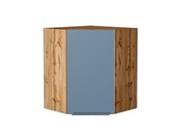 Шкаф верхний угловой Фьюжн Дуб Вотан, Silky Blue, 720 В*Ш*Г 716*600*600, фасад МДФ  Silky Blue, корпус  Дуб Вотан ms2510VVT_60909