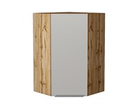 Шкаф верхний угловой Фьюжн Дуб Вотан, Silky Light Grey, 920 В*Ш*Г 920*600*600, фасад МДФ  Silky Light Grey, корпус  Дуб Вотан ms2510VVT_66632