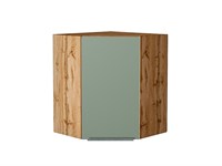 Шкаф верхний угловой Фьюжн Дуб Вотан, Silky Mint, 720 В*Ш*Г 716*600*600, фасад МДФ  Silky Mint, корпус  Дуб Вотан ms2510VVT_60907