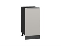 Шкаф нижний с 1-ой дверцей Фьюжн Graphite, Silky Light Grey, 400 В*Ш*Г 816*400*480, фасад МДФ  Silky Light Grey, корпус  Graphite ms2510VVT_66672