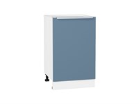 Шкаф нижний с 1-ой дверцей Фьюжн Белый, Silky Blue, 500 В*Ш*Г 816*500*480, фасад МДФ  Silky Blue, корпус  Белый ms2510VVT_52184
