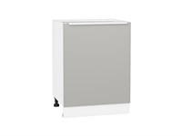 Шкаф нижний с 1-ой дверцей Фьюжн Белый, Silky Light Grey, 600 В*Ш*Г 816*600*480, фасад МДФ  Silky Light Grey, корпус  Белый ms2510VVT_66660