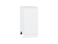Шкаф нижний с 1-ой дверцей Фьюжн Белый, Silky White, 400 В*Ш*Г 816*400*480, фасад МДФ  Silky White, корпус  Белый ms2510VVT_52158