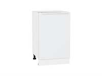 Шкаф нижний с 1-ой дверцей Фьюжн Белый, Silky White, 500 В*Ш*Г 816*500*480, фасад МДФ  Silky White, корпус  Белый ms2510VVT_52160