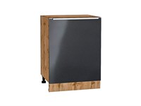 Шкаф нижний с 1-ой дверцей Фьюжн Дуб Вотан, Anthracite, 600 В*Ш*Г 816*600*480, фасад МДФ  Anthracite, корпус  Дуб Вотан ms2510VVT_60992