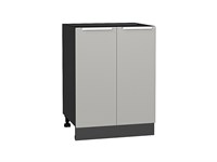 Шкаф нижний с 2-мя дверцами Фьюжн Graphite, Silky Light Grey, 600 В*Ш*Г 816*600*480, фасад МДФ  Silky Light Grey, корпус  Graphite ms2510VVT_66686