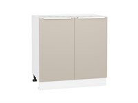 Шкаф нижний с 2-мя дверцами Фьюжн Белый, Cream Silk, 800 В*Ш*Г 816*800*480, фасад МДФ  Cream Silk, корпус  Белый ms2510VVT_71986