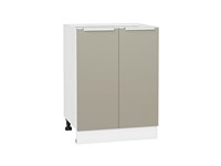 Шкаф нижний с 2-мя дверцами Фьюжн Белый, Silky Grey, 600 В*Ш*Г 816*600*480, фасад МДФ  Silky Grey, корпус  Белый ms2510VVT_52208