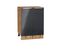 Шкаф нижний с 2-мя дверцами Фьюжн Дуб Вотан, Anthracite, 600 В*Ш*Г 816*600*480, фасад МДФ  Anthracite, корпус  Дуб Вотан ms2510VVT_61019