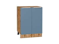 Шкаф нижний с 2-мя дверцами Фьюжн Дуб Вотан, Silky Blue, 600 В*Ш*Г 816*600*480, фасад МДФ  Silky Blue, корпус  Дуб Вотан ms2510VVT_61015