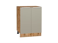 Шкаф нижний с 2-мя дверцами Фьюжн Дуб Вотан, Silky Grey, 600 В*Ш*Г 816*600*480, фасад МДФ  Silky Grey, корпус  Дуб Вотан ms2510VVT_61011