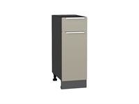 Шкаф нижний с 1-ой дверцей и ящиком Фьюжн Graphite, Silky Grey, 300 В*Ш*Г 816*300*480, фасад МДФ  Silky Grey, корпус  Graphite ms2510VVT_52128